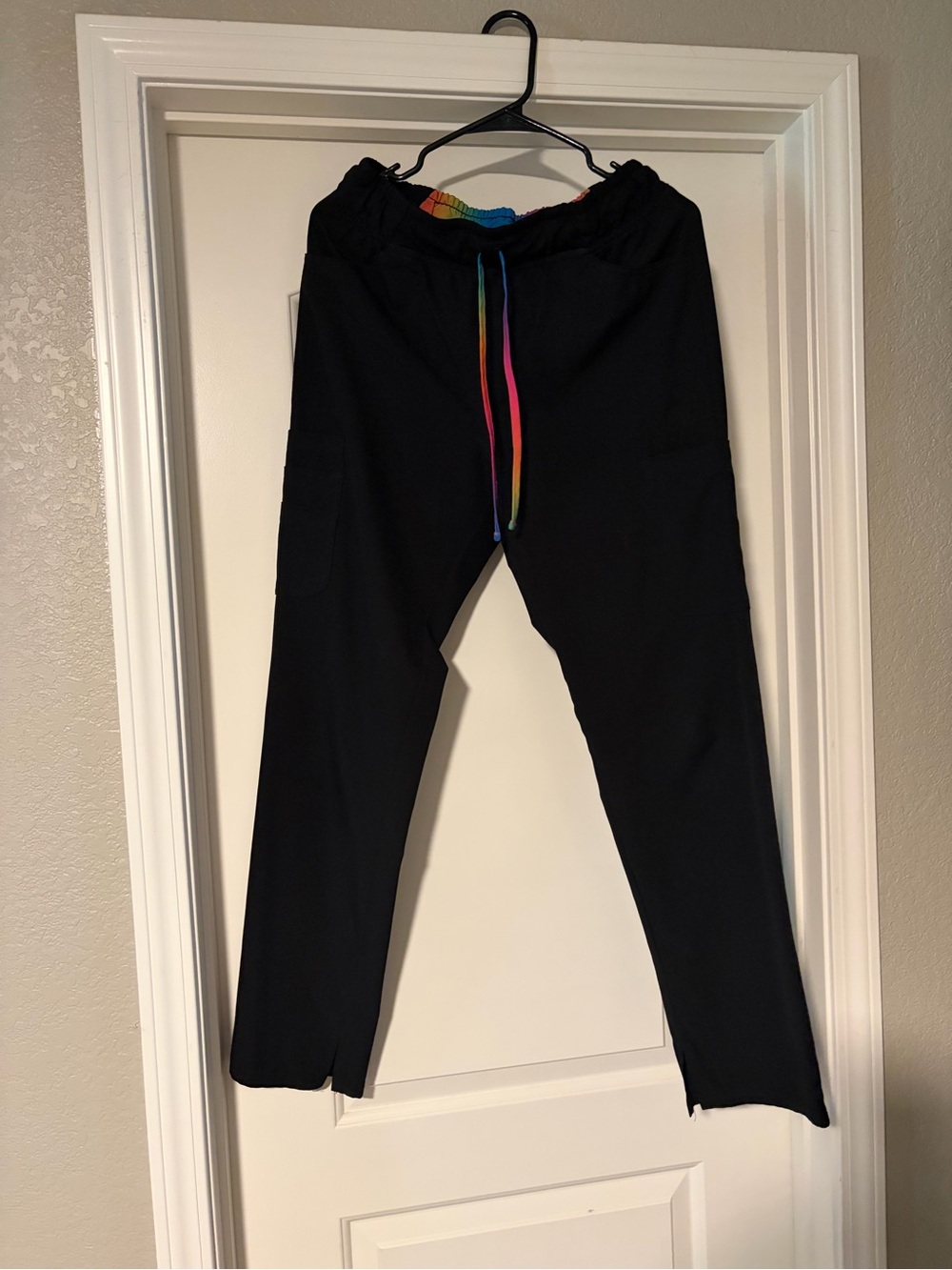 HeartSoul Women’s Black and Rainbow Scrub Set
